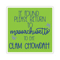 Massachusetts Clam Chowdah Sticker