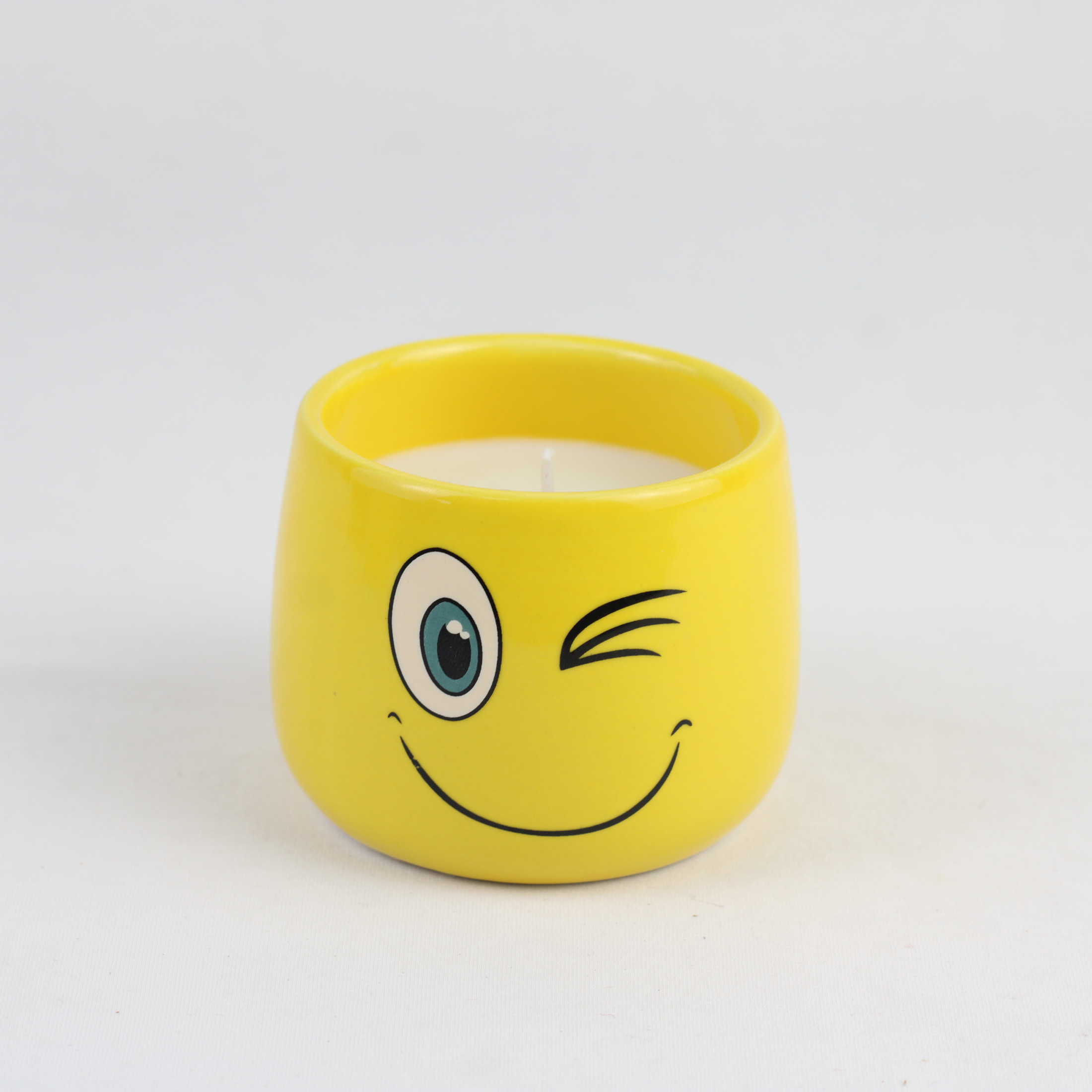 Emoji Ceramic Candle Holder Set – 2-Piece Scented Candle Cups