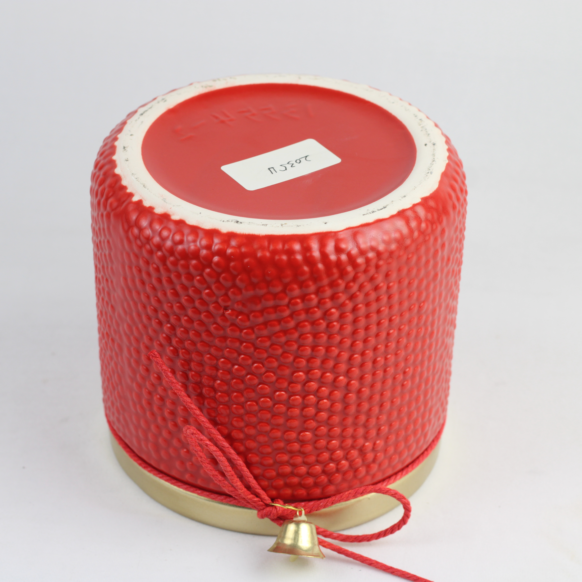 Red or Green Bell Christmas Ceramic Planter – Single Piece – Festive Textured Design