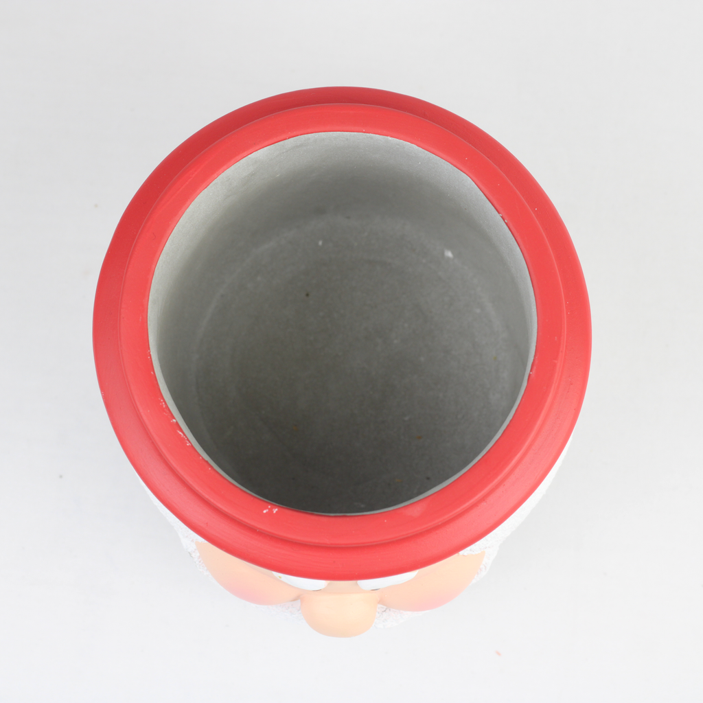 Santa or Snowman Christmas Planter – Single Piece – Festive Cement Holiday Pot