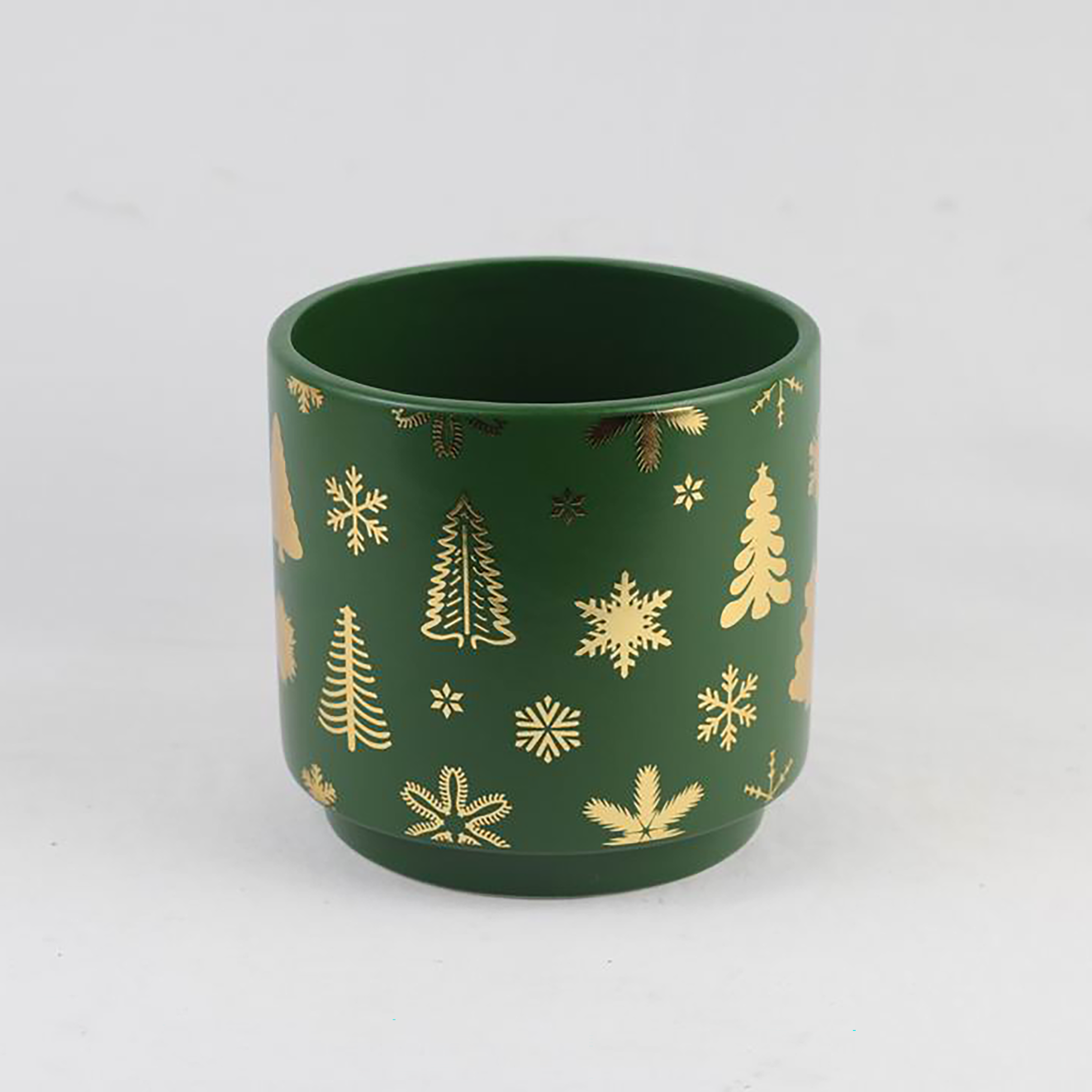 Christmas Ceramic Planter – Single Piece (Red or Green) – Festive Holiday Tree Design