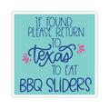 Texas BBQ Sliders Sticker
