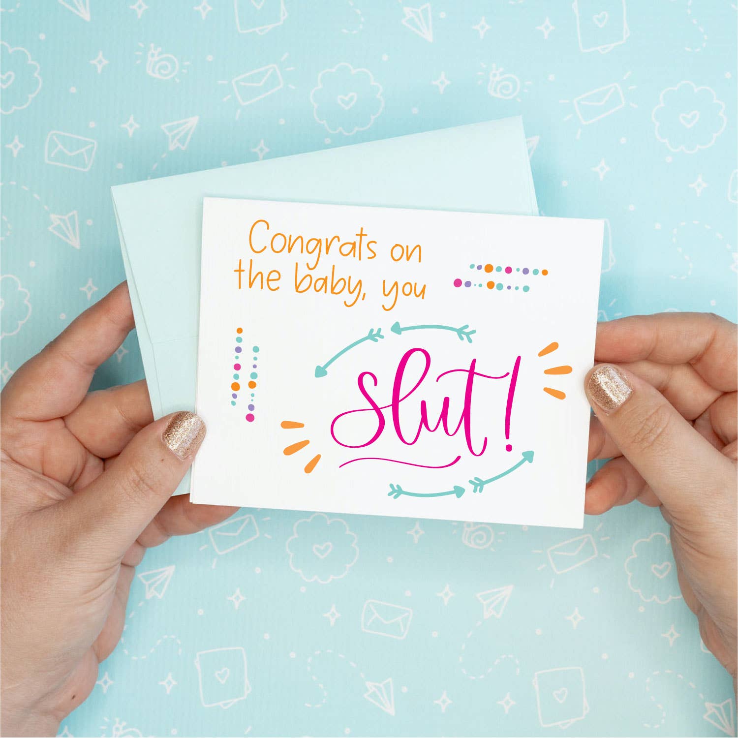 Slut New Baby Funny Greeting Card