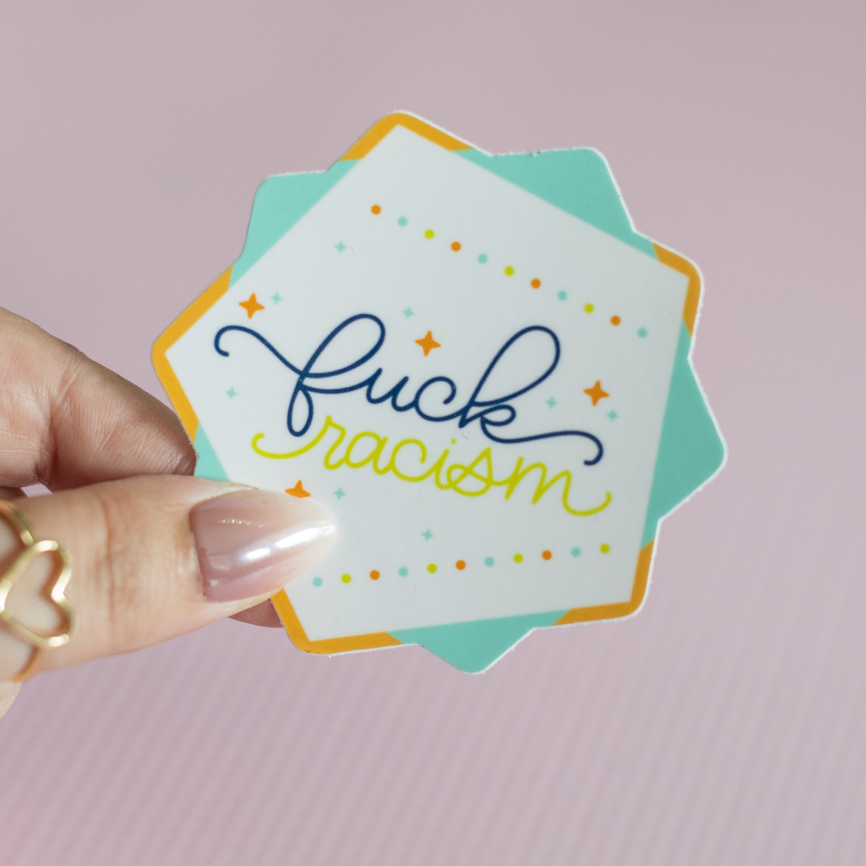 Fuck Racism Glossy Waterproof Sticker