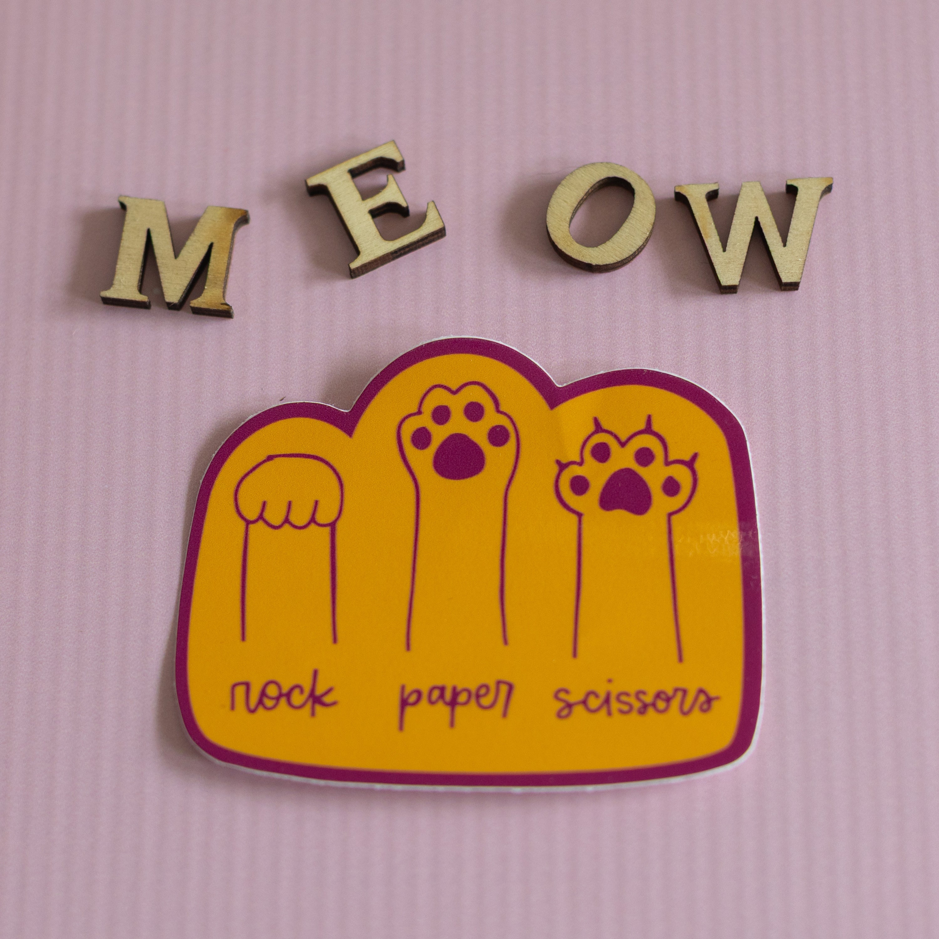 Rock Paper Scissors Paws Waterproof Vinyl Sticker