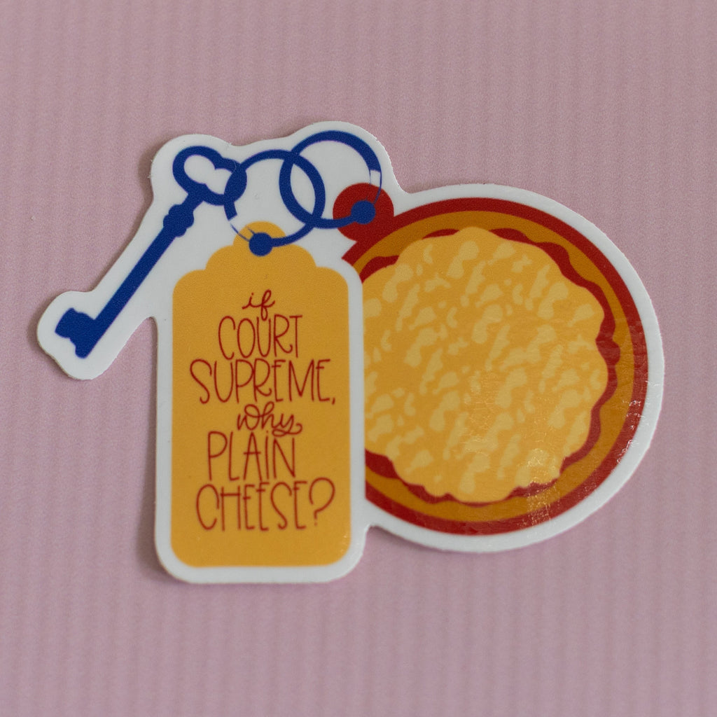 Supreme Court Cheese Pizza Funny Glossy Waterproof Sticker