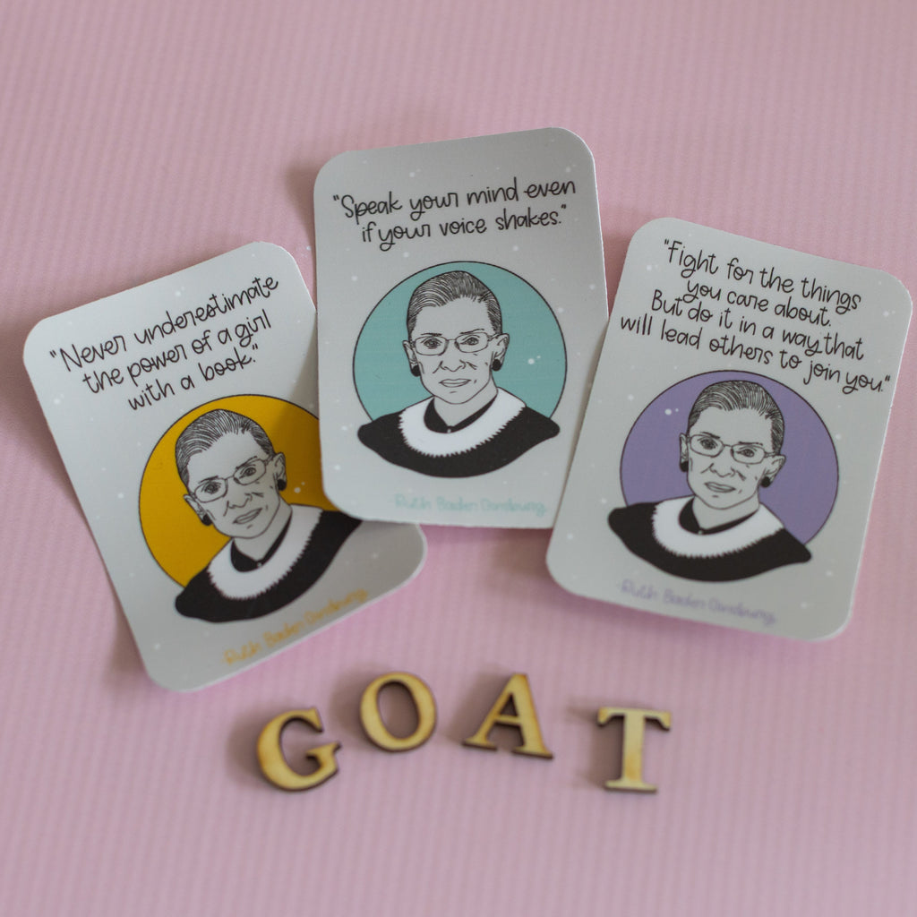 Ruth Bader Ginsburg Quote Sticker Set Vinyl Waterproof