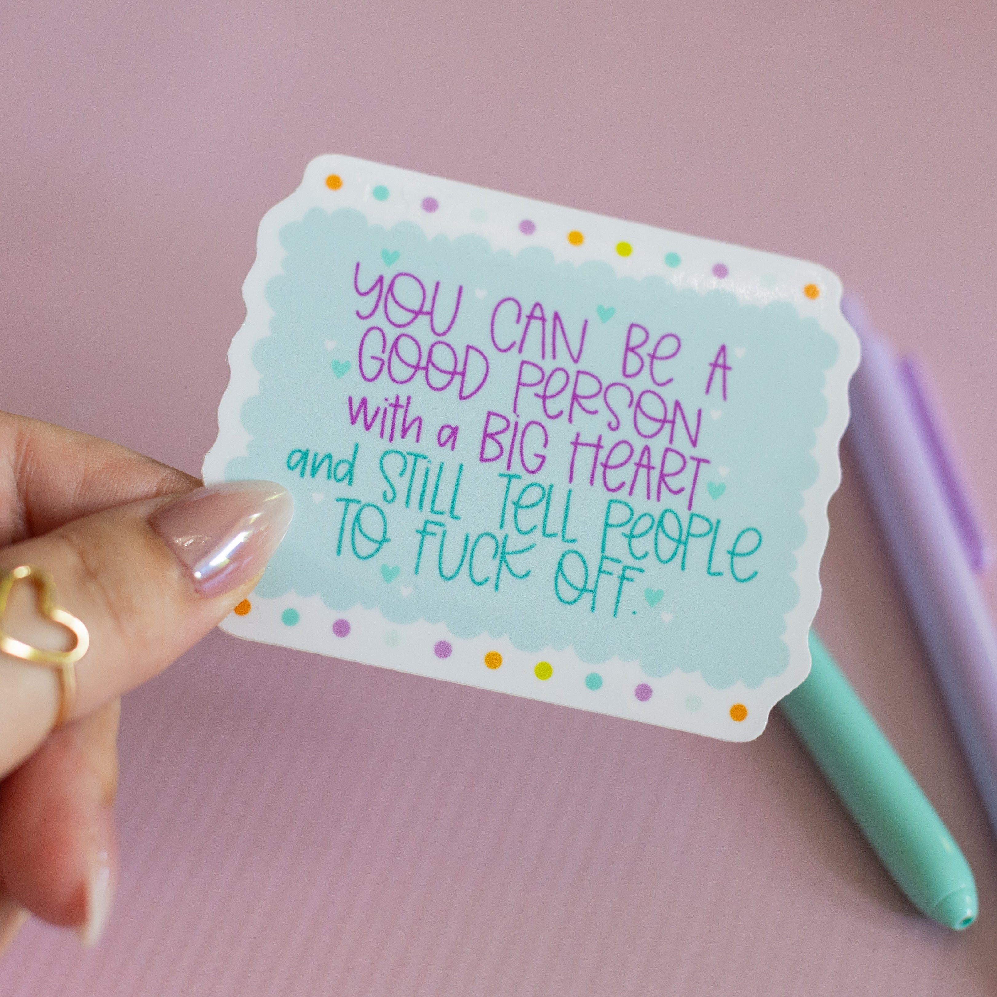 Good Person Fuck Off Funny Glossy Waterproof Sticker