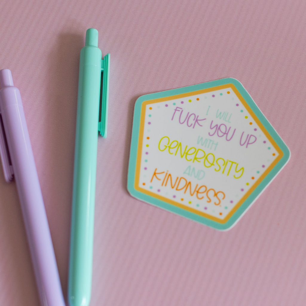 Generosity Kindness Glossy Waterproof Sticker