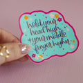 Middle Finger Higher Funny Waterproof Glossy Sticker