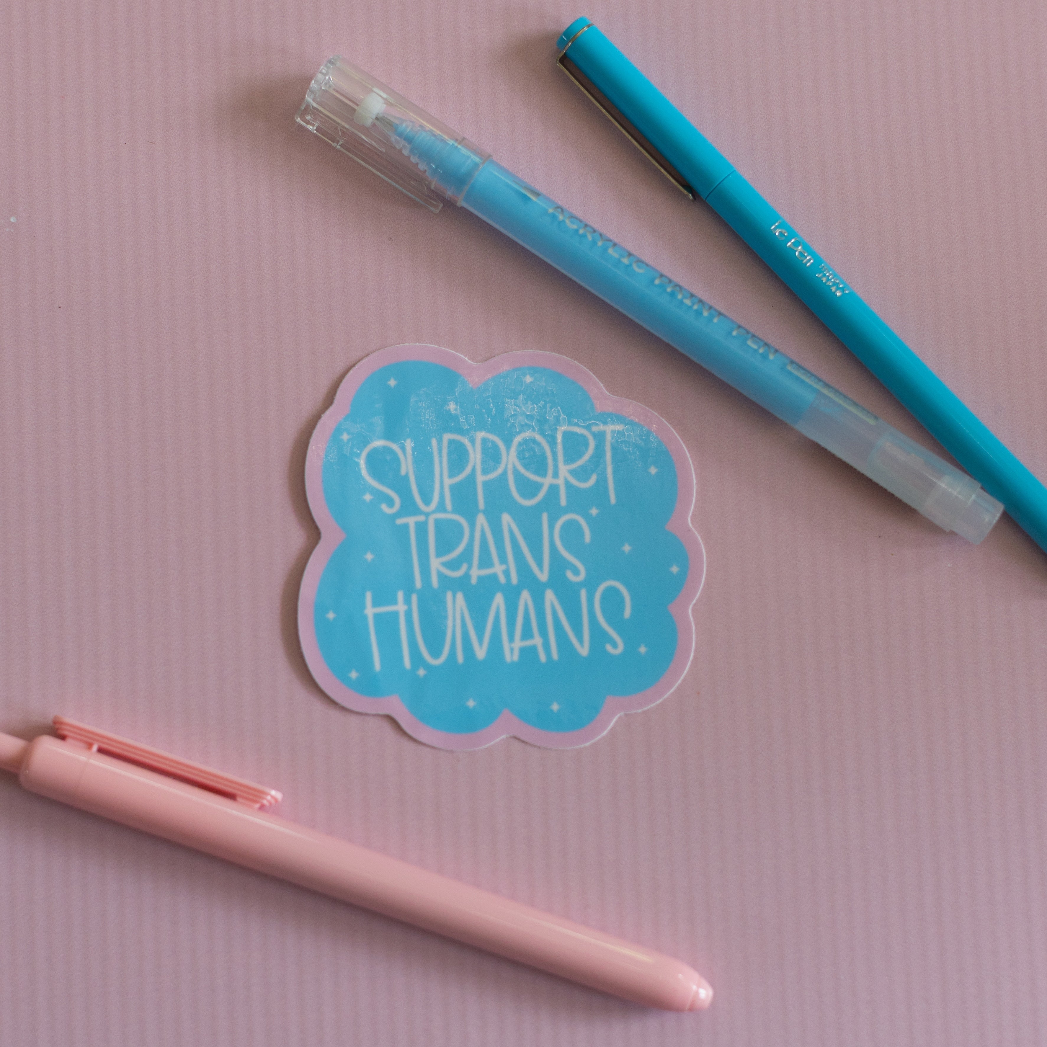 Support Trans Humans Glossy Waterproof Sticker