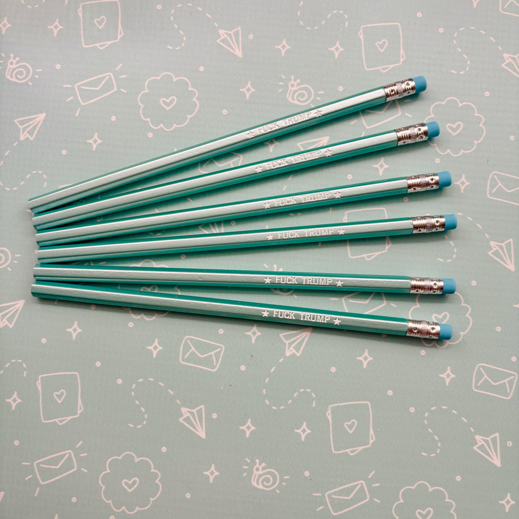 Fuck Trump Engraved Pencils - Pack of 6 Funny Pencils