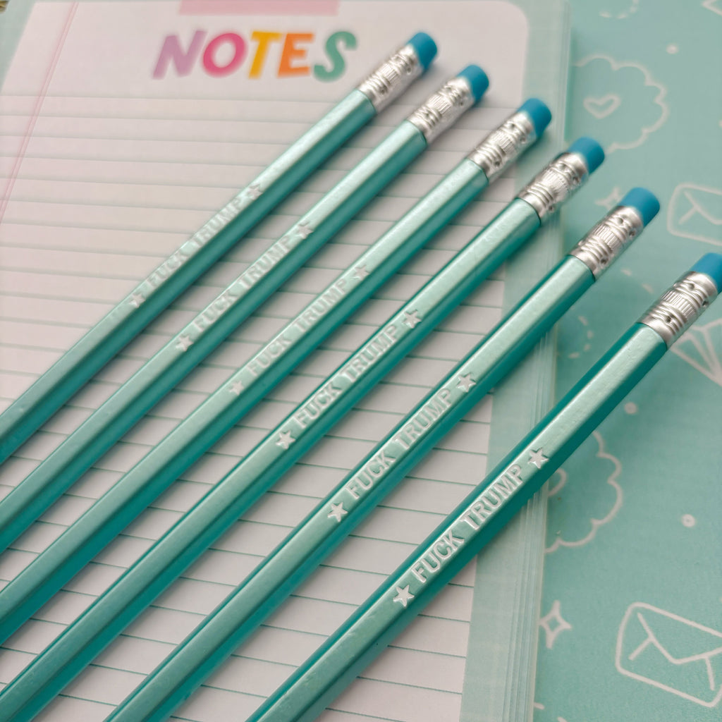 Fuck Trump Engraved Pencils - Pack of 6 Funny Pencils