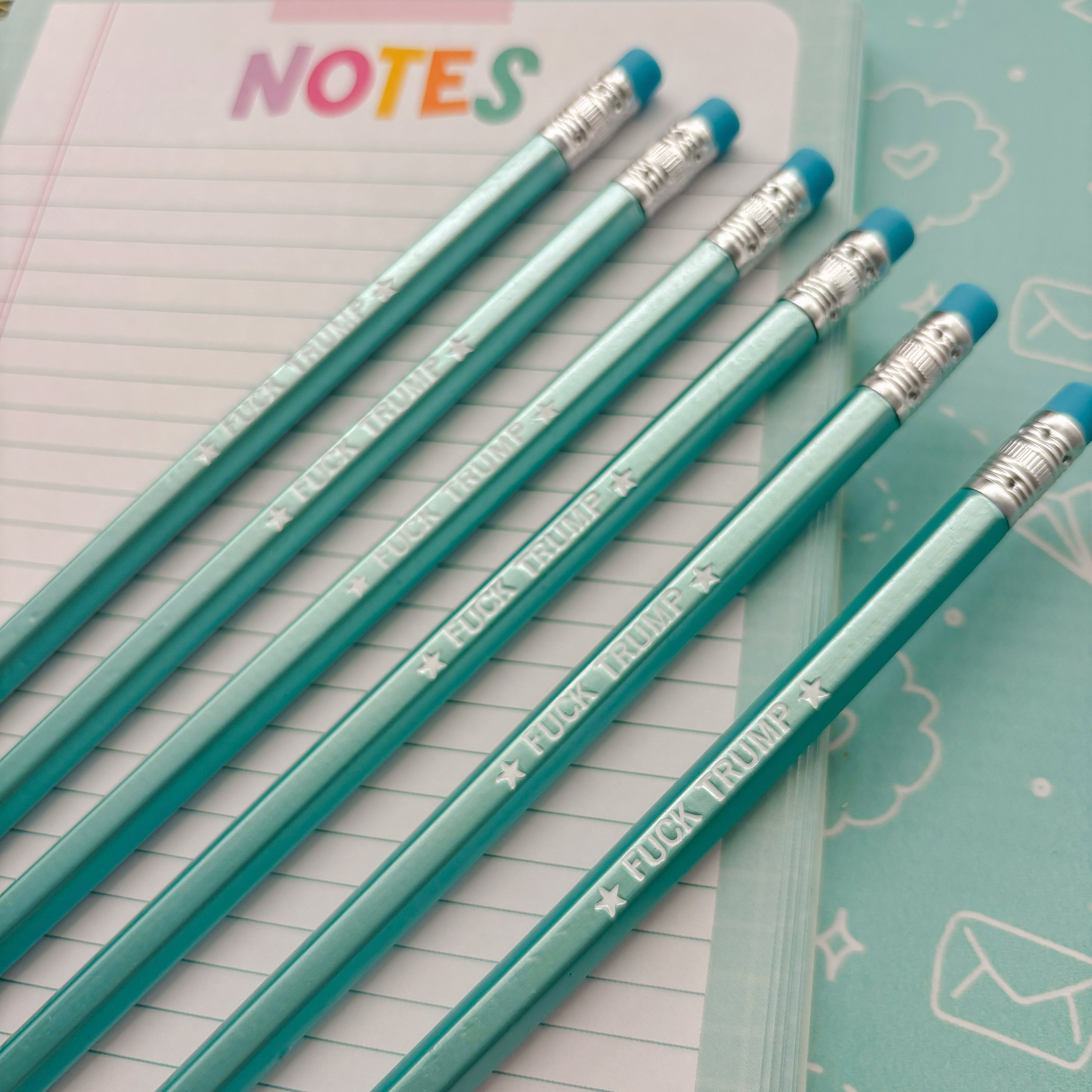 Fuck Trump Engraved Pencils - Pack of 6 Funny Pencils