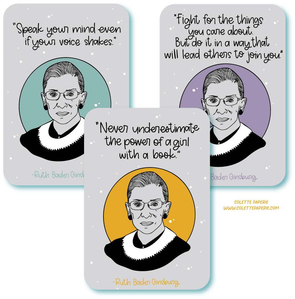 Ruth Bader Ginsburg Quote Sticker Set Vinyl Waterproof