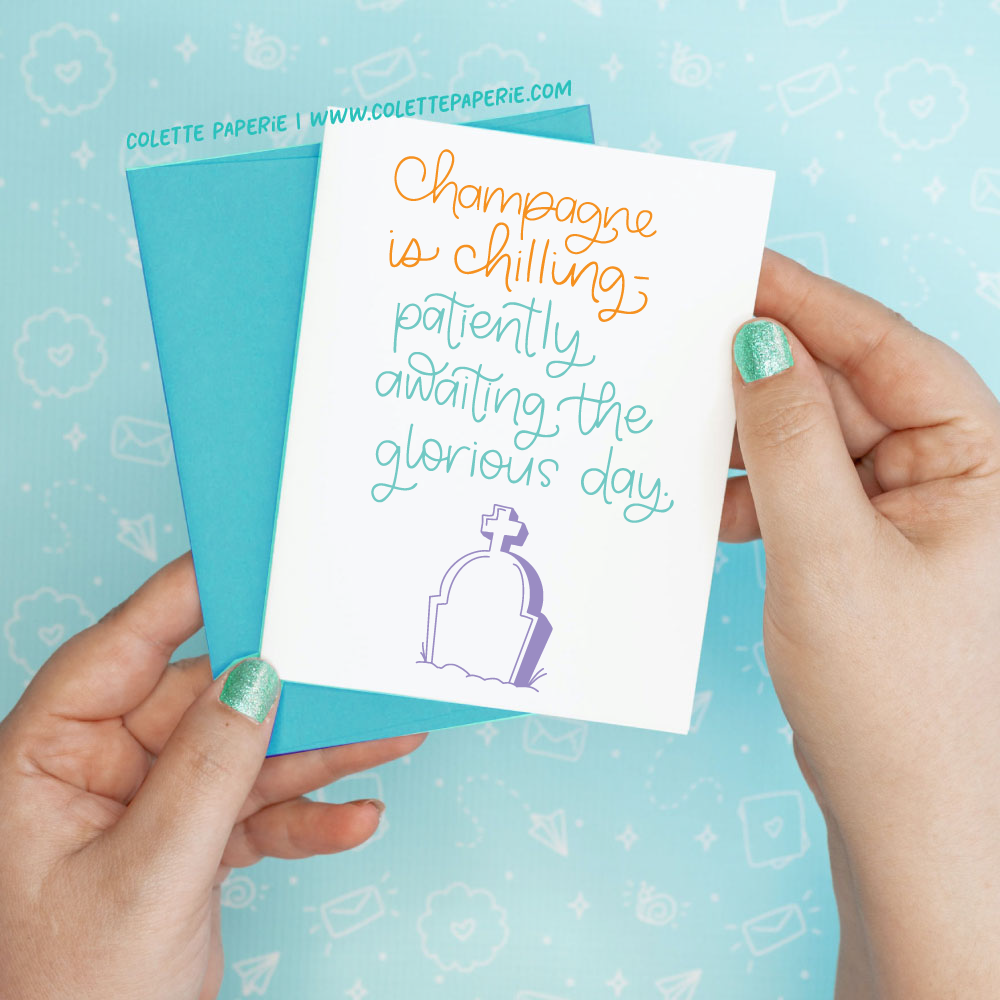 Champagne Chilling Trump Funny Greeting Card