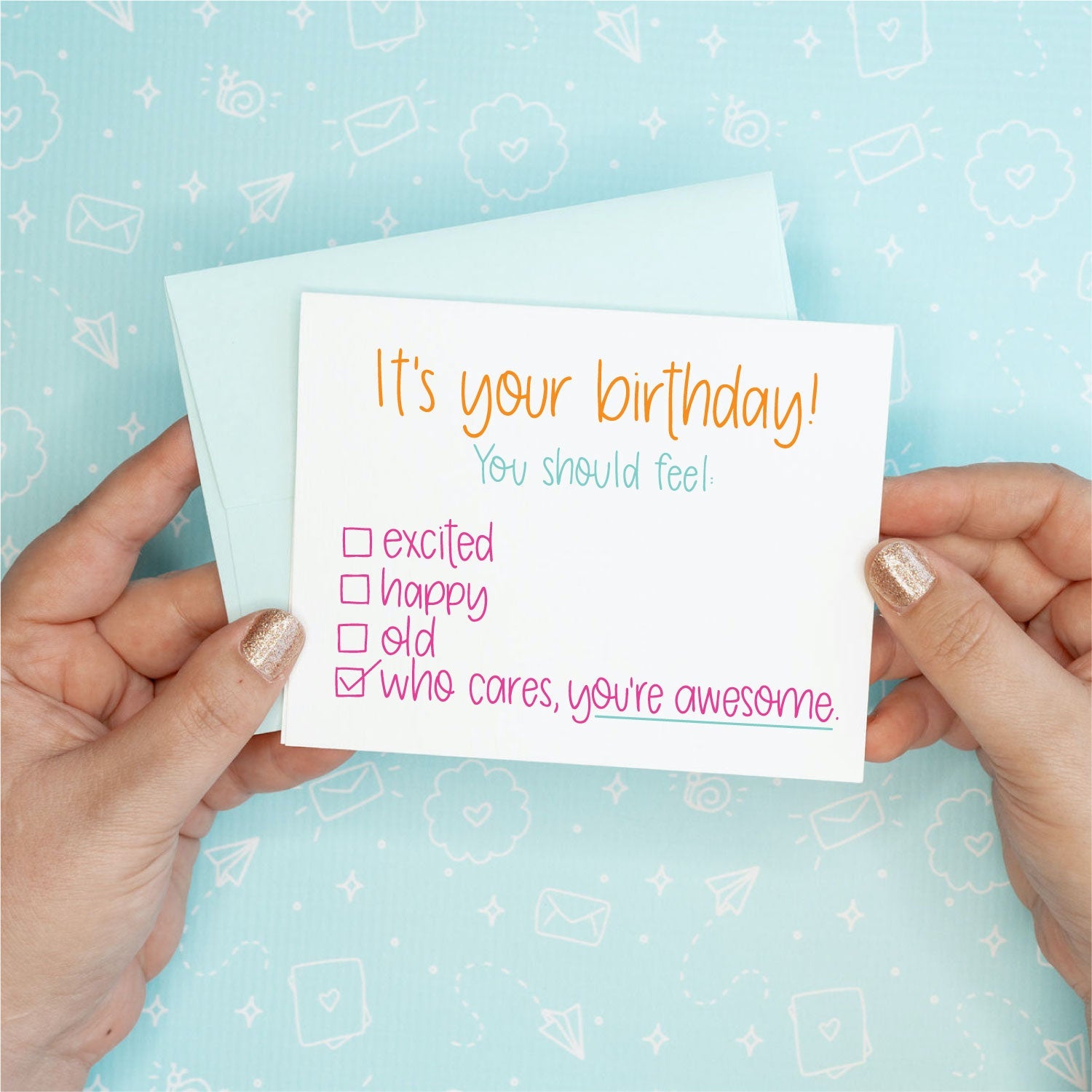 Who Cares You're Awesome Birthday Funny Greeting Card