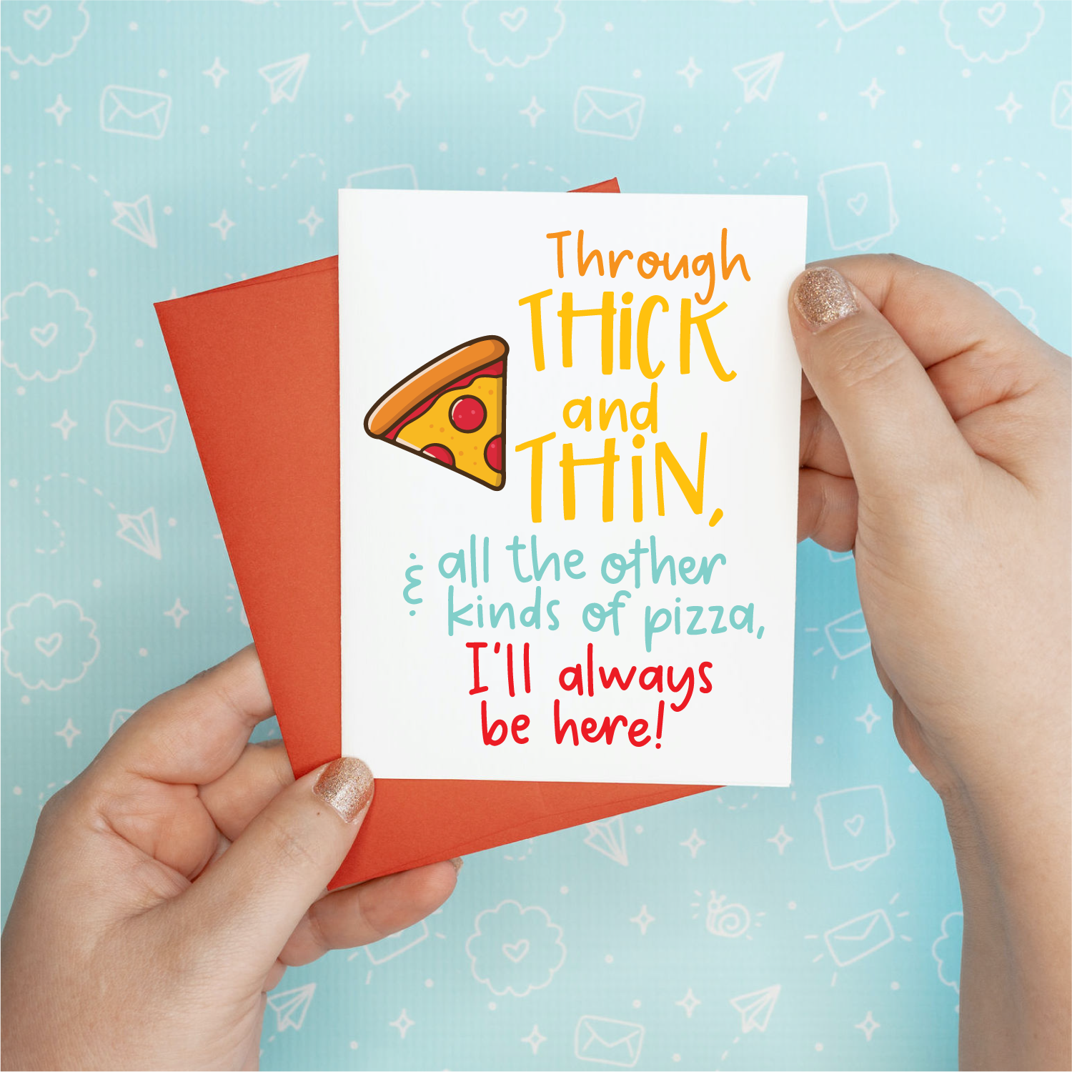 Thick and Thin Funny Greeting Card