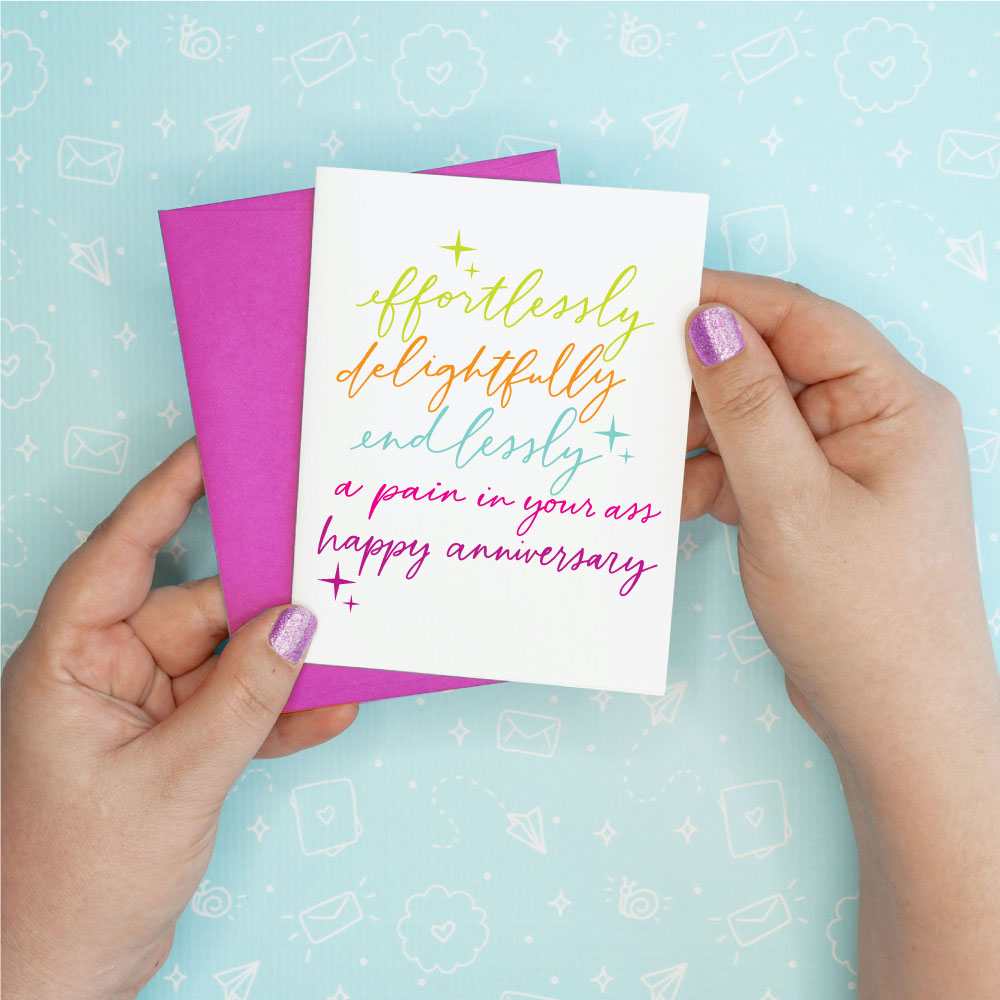 Endlessly Effortlessly Anniversary Funny Greeting Card