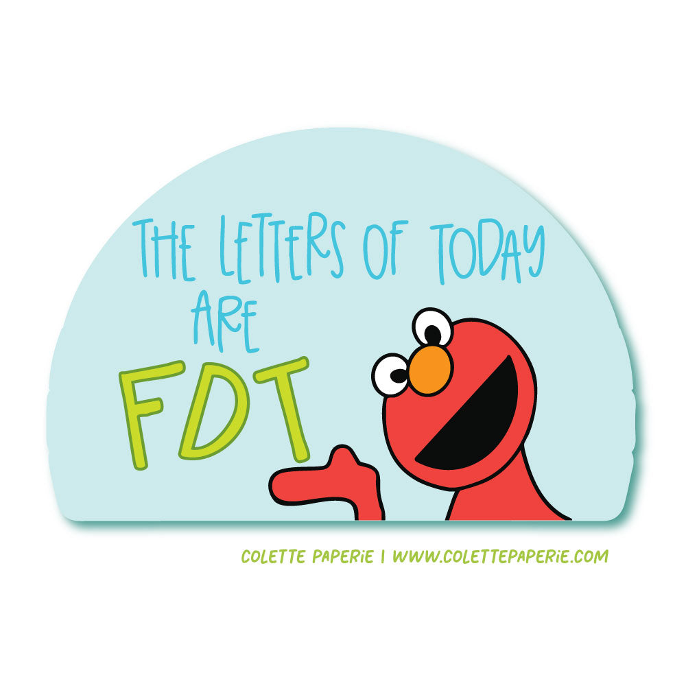 FDT Red Funny Glossy Waterproof Sticker