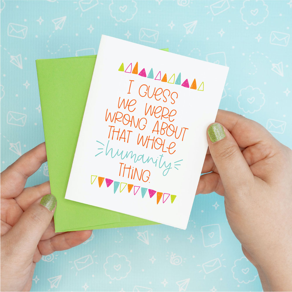 Humanity Thing Wrong Funny Greeting Card