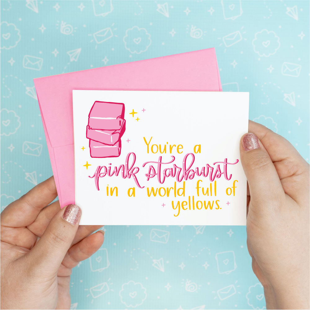 Pink Starburst Funny Greeting Card