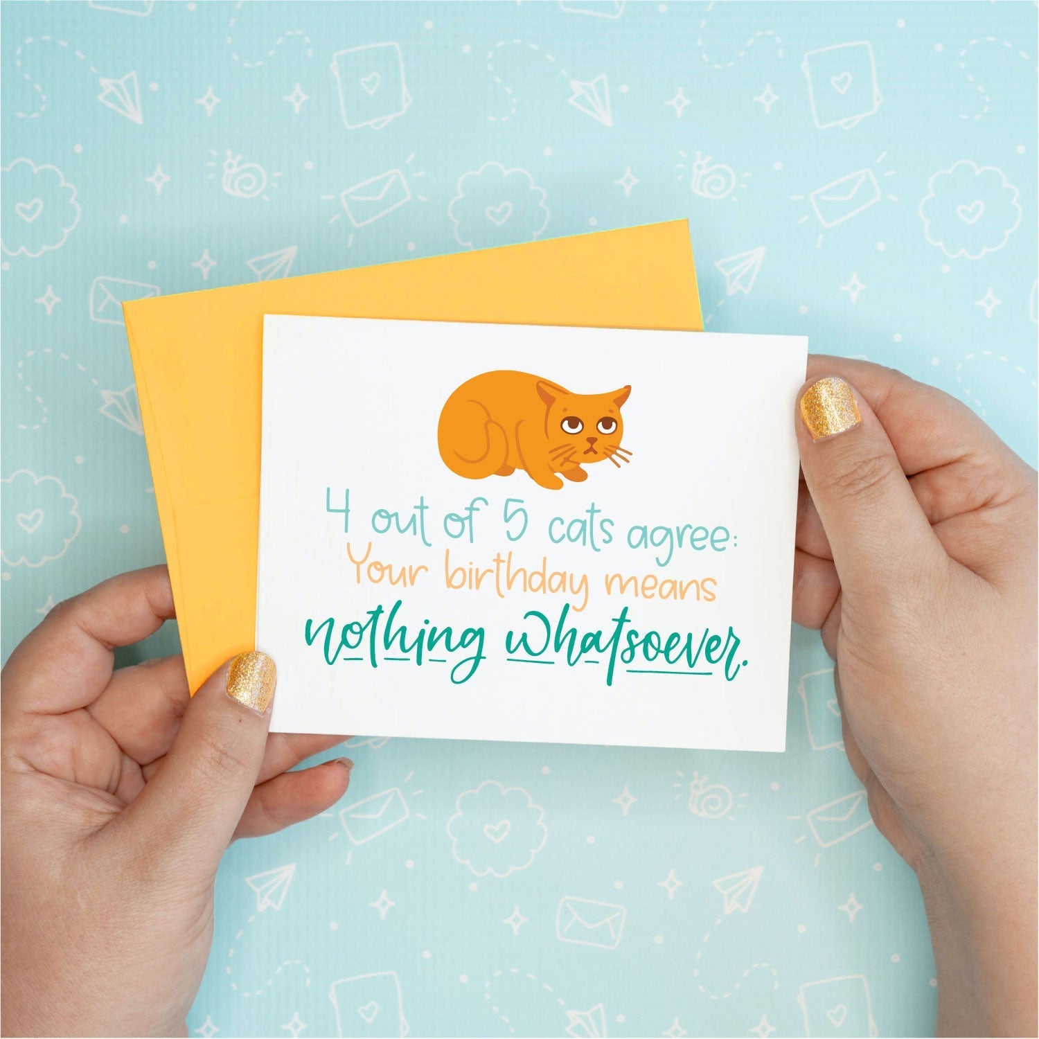 Nothing Whatsoever Cat Birthday Funny Greeting Card