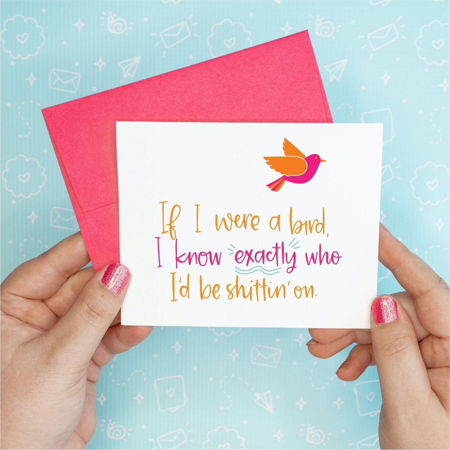 Bird Shittin' Funny Greeting Card