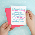Silver Lining Encouragement Funny Greeting Card